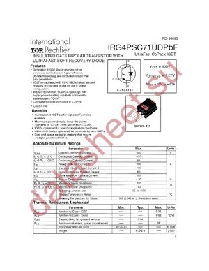 IRG4PSC71UDPBF datasheet  